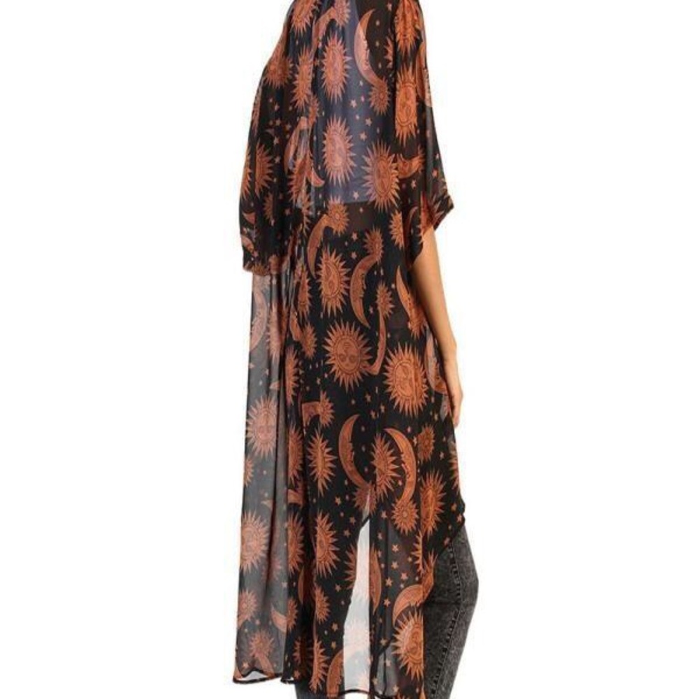 Boho Celestial Sun and Moon Kimono - Picture 6 of 8